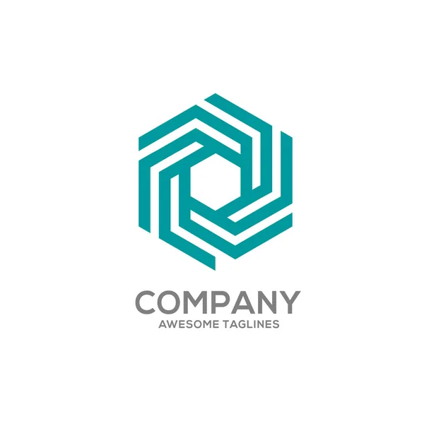 Illustration de concept logo hexagone — Image vectorielle