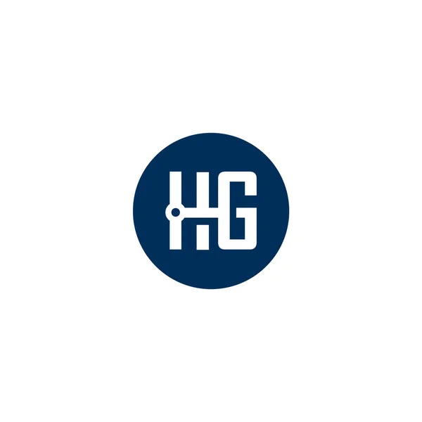 HG-bokstav med vektor for sirkelutforming – stockvektor