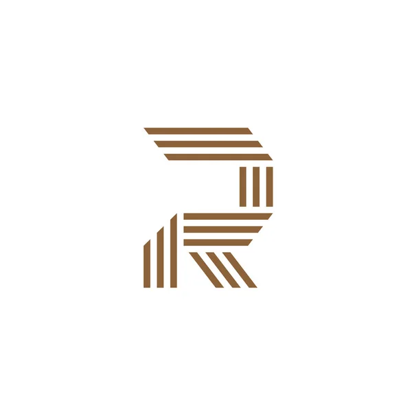 Lettera R Fatto di tre strisce logo — Vettoriale Stock