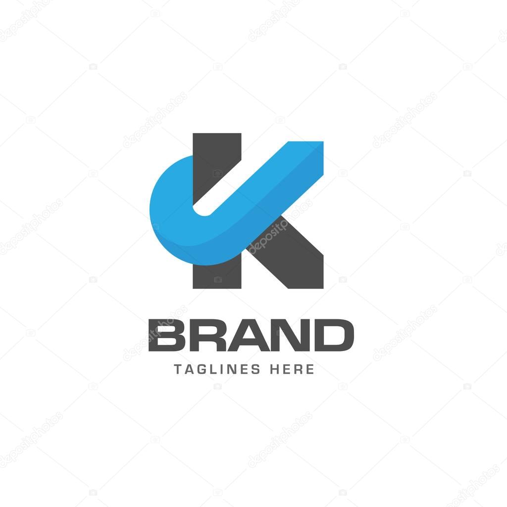 Letter K logo strong elegant classy concept, creative letter K template logo