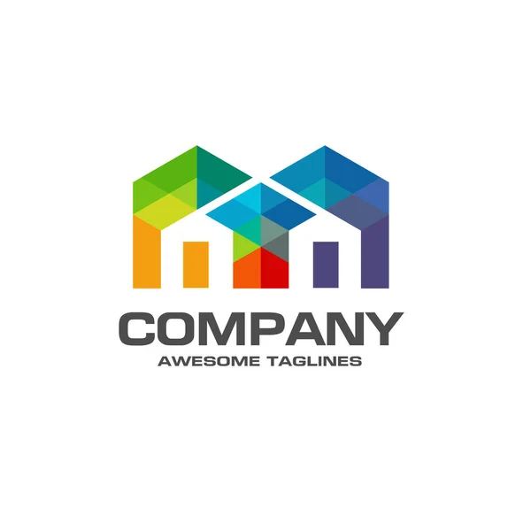 Logotipo imobiliário conceito colorido —  Vetores de Stock