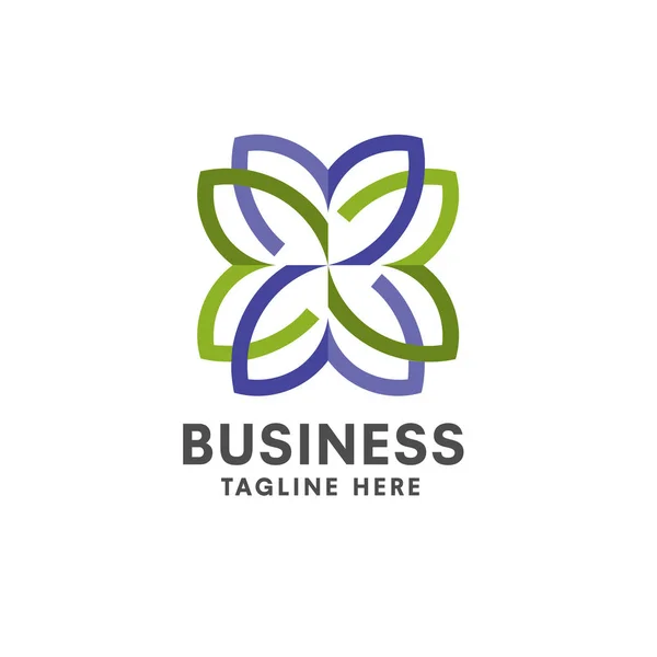 Bunte Blume Umriss Logo Vorlage — Stockvektor