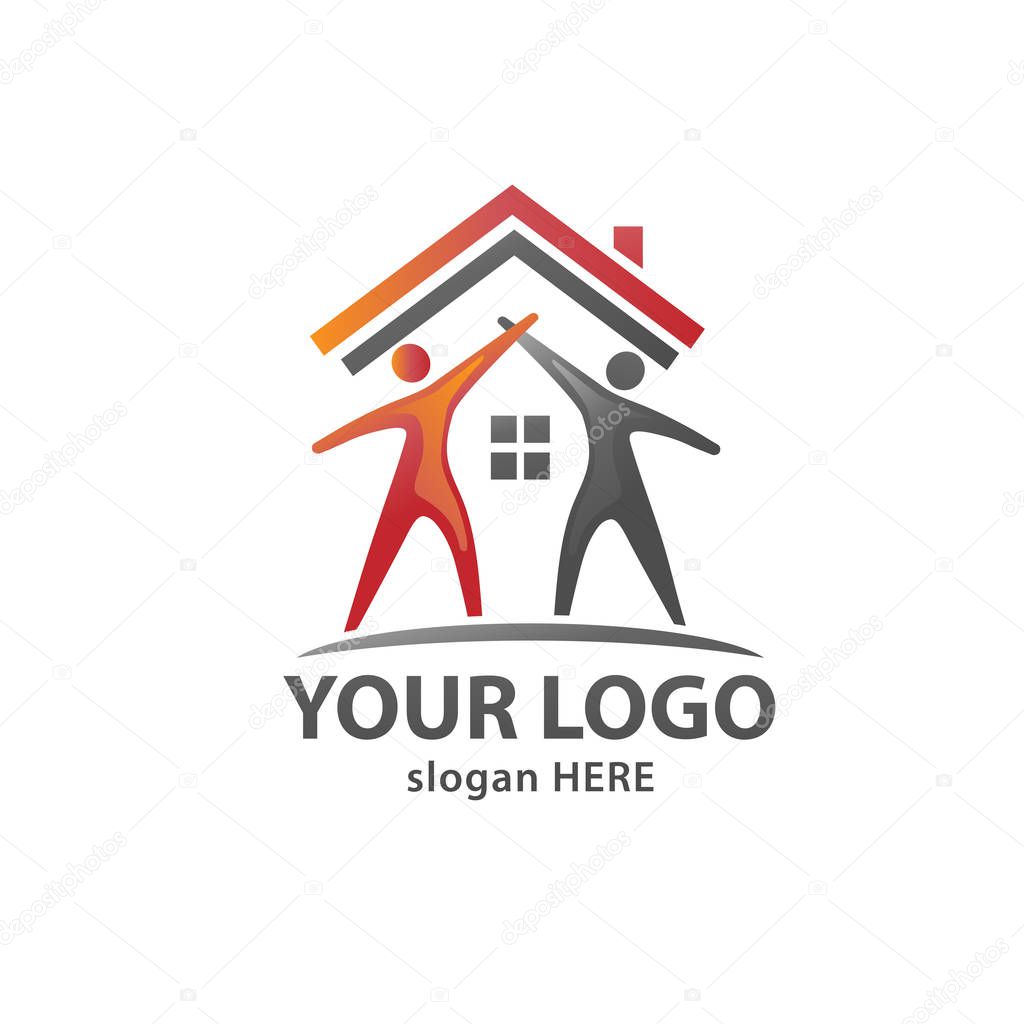 Care Home Creative And Symbolic neighborhood Logo Design Illustration