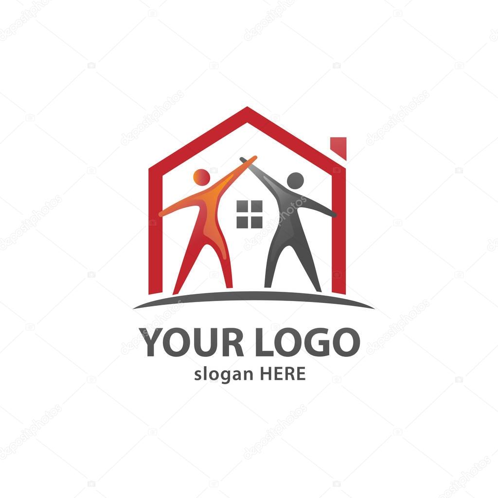Care Home Creative And Symbolic neighborhood Logo Design Illustration