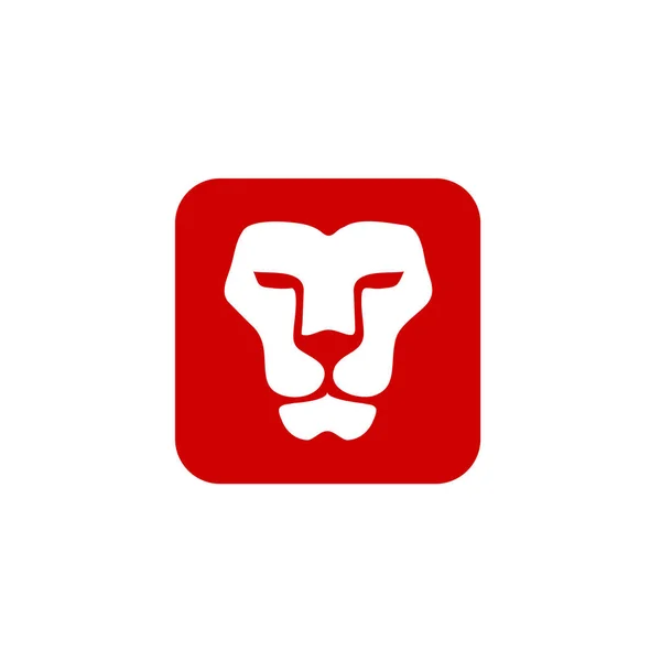 Κεφάλι λιονταριού με τετράγωνο διάνυσμα — Διανυσματικό Αρχείο