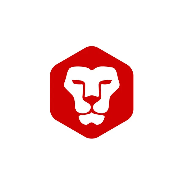 Κεφάλι λιονταριού με εξάγωνο διάνυσμα — Διανυσματικό Αρχείο