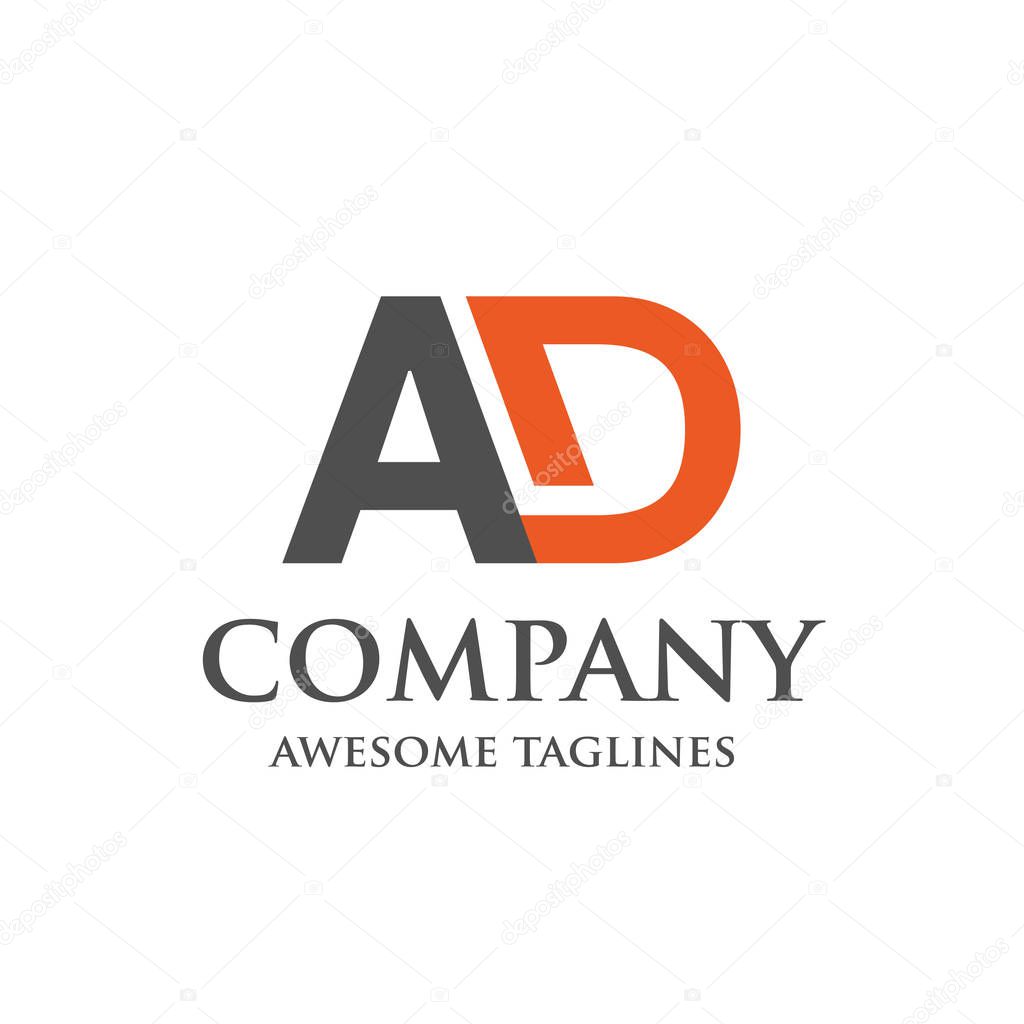 Creative letter AD logo, Abstract business logo design template, modern Letter AD Logo template editable for your business