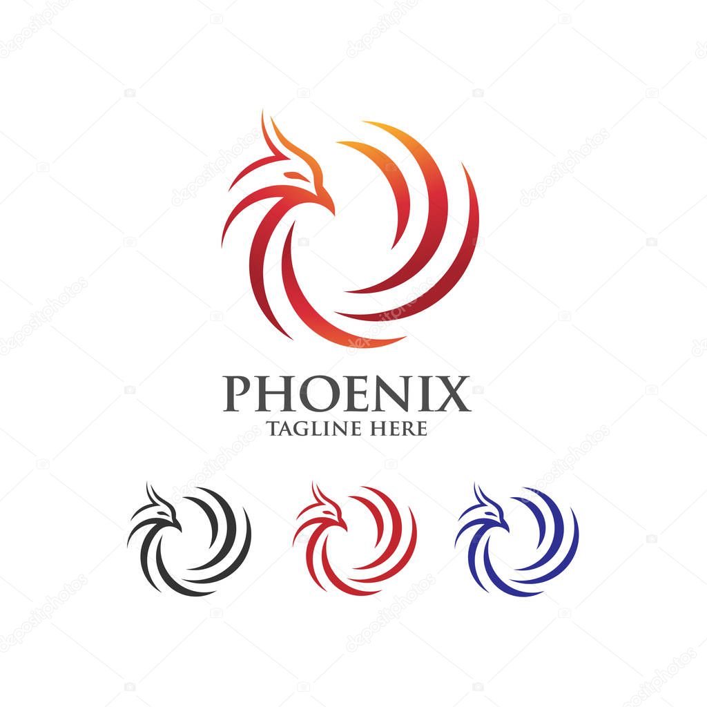 Luxury phoenix abstract consulting element logo icon concept