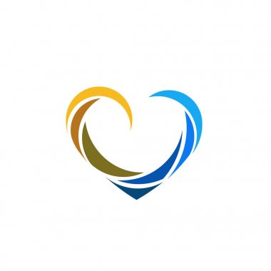 Kalp simgesi renkli vektör logo