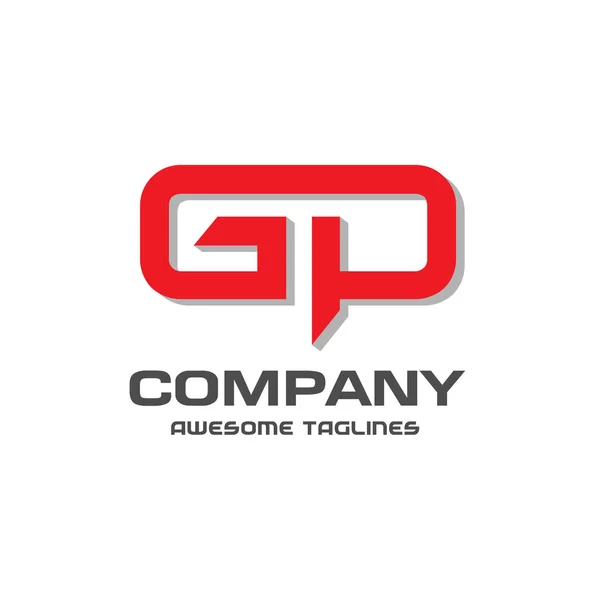 Logo lettera GP disegno vettoriale illustrazione — Vettoriale Stock