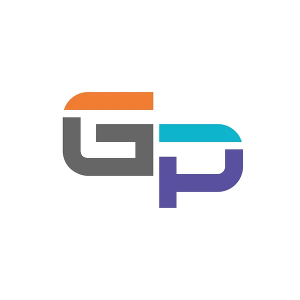 GP carta logo diseño vector ilustración — Vector de stock