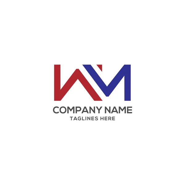 WM literă logo design vector șablon ilustrare — Vector de stoc