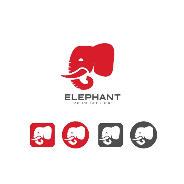 Elefánt fej ikon és logó vektoros — Stock Vector