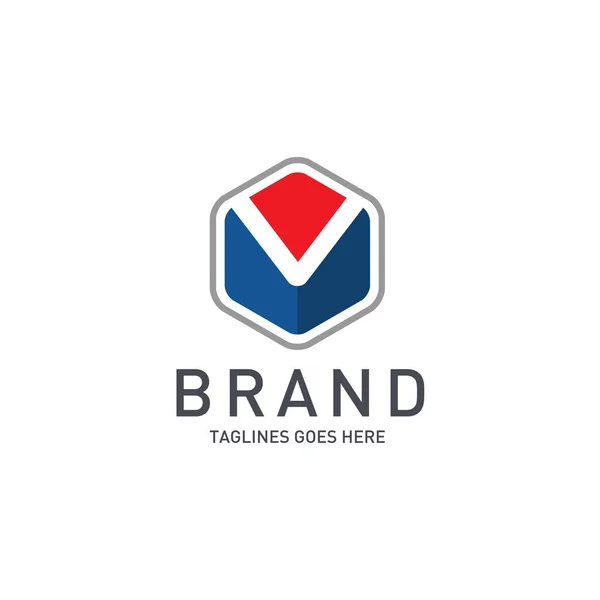 Melhor letra M logotipo conceito octogonal —  Vetores de Stock