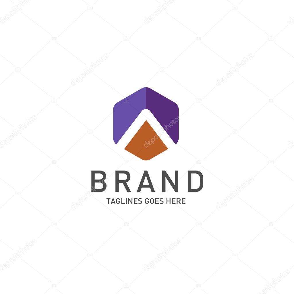Best letter A logo octagonal concept, Letter A strong and creative logo concept, creative letter A concept design