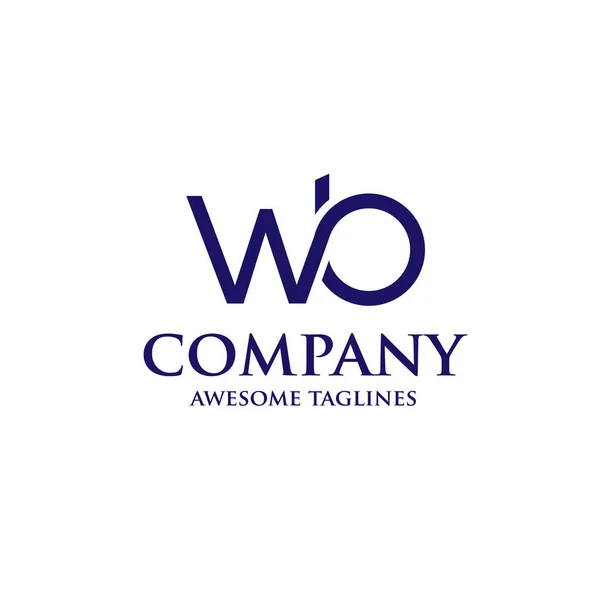 Brief Wb logo ontwerp vector — Stockvector