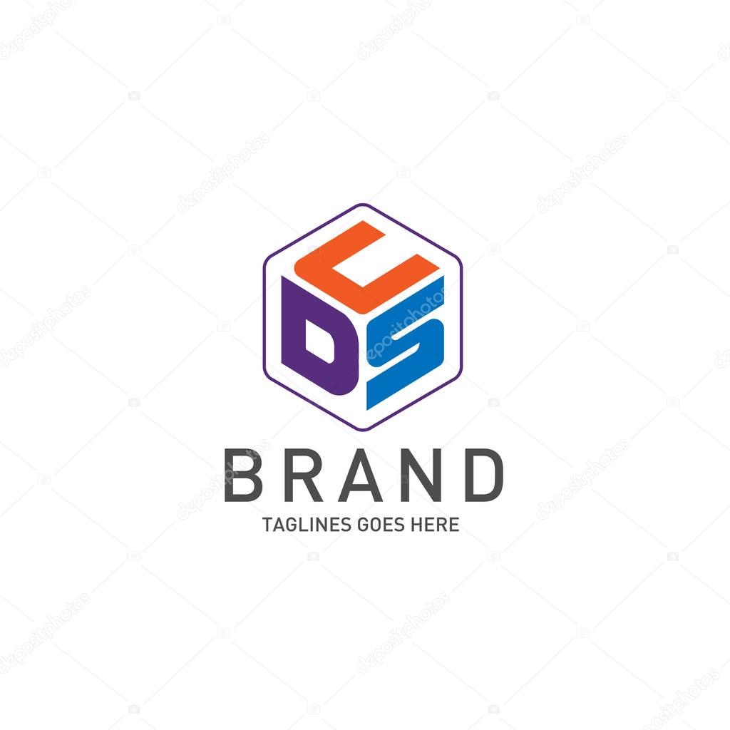 DSC, DCS, CSD, CDS, letter logo design vector illustration template, creative letter DSC, DCS, CSD, CDS