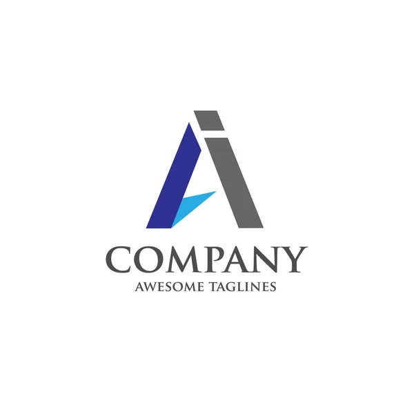 AI carta logotipo design vetor —  Vetores de Stock