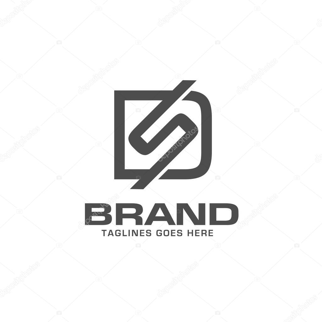 DS letter logo design vector illustration template, D letter logo vector, letter D and S logo vector, creative Letter DS letter logo