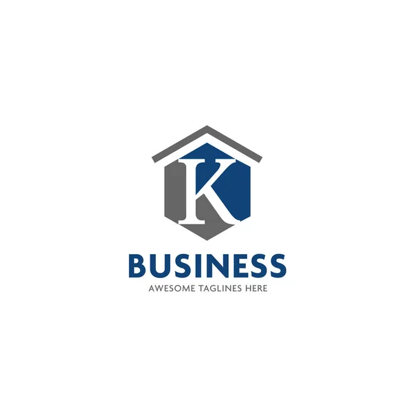 Letra k vector de logotipo de bienes raíces — Vector de stock