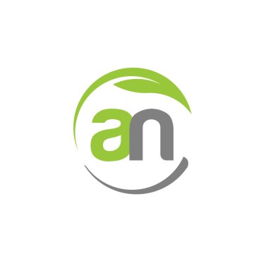 yaratıcı mektup bir daire yaprak yeşil logolu