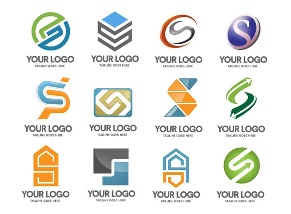 Letra s logo conjunto vector — Vector de stock