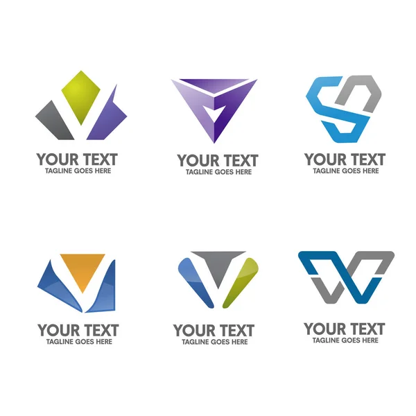 Carta V logotipo conjunto vetor — Vetor de Stock
