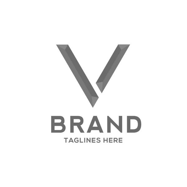 Buchstabe v starker Logo-Vektor — Stockvektor