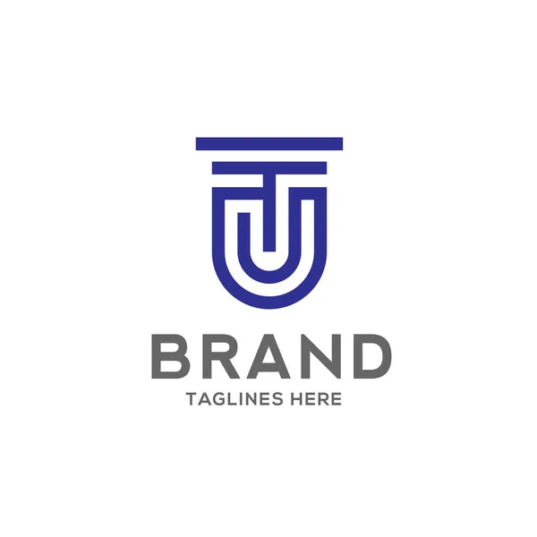 Modèle d'illustration vectorielle de conception de logo de lettre TJ — Image vectorielle
