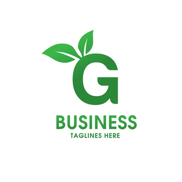 Letra G com logotipo da folha —  Vetores de Stock