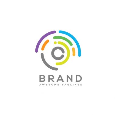 Soyut teknoloji daire logo