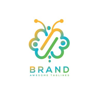 Kelebek sonsuz renkli logo