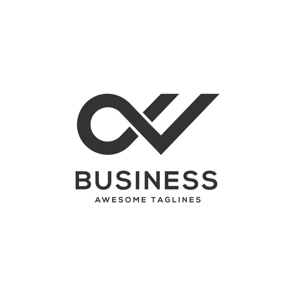 Brief dv luxe zwart-wit logo — Stockvector