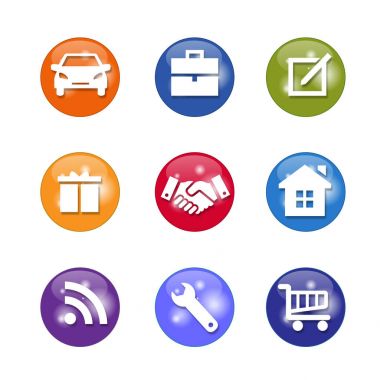 Web mağaza daire simgesi logo koymak