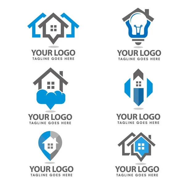 Tendencia simple vector inmobiliario logotipo — Vector de stock