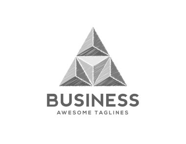 üçgen vektör logo konsept illüstrasyon kroki
