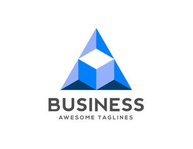 Üçgen vektör logo konsept illüstrasyon soyut