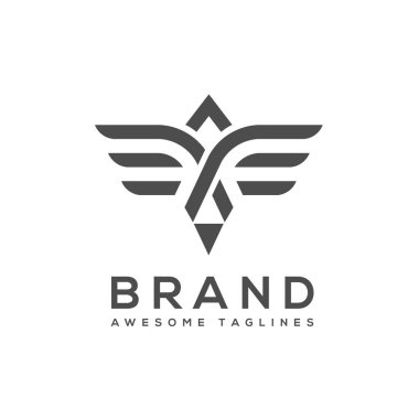En iyi logo kanatlar basit vektör 
