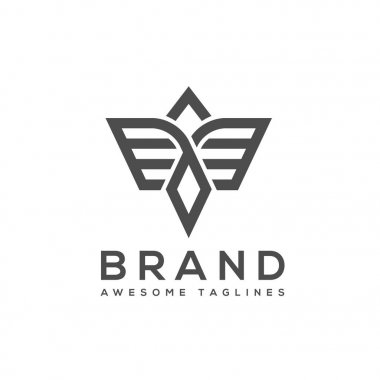 En iyi logo kanatlar basit vektör 