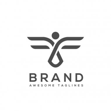 En iyi logo kanatlar basit vektör 