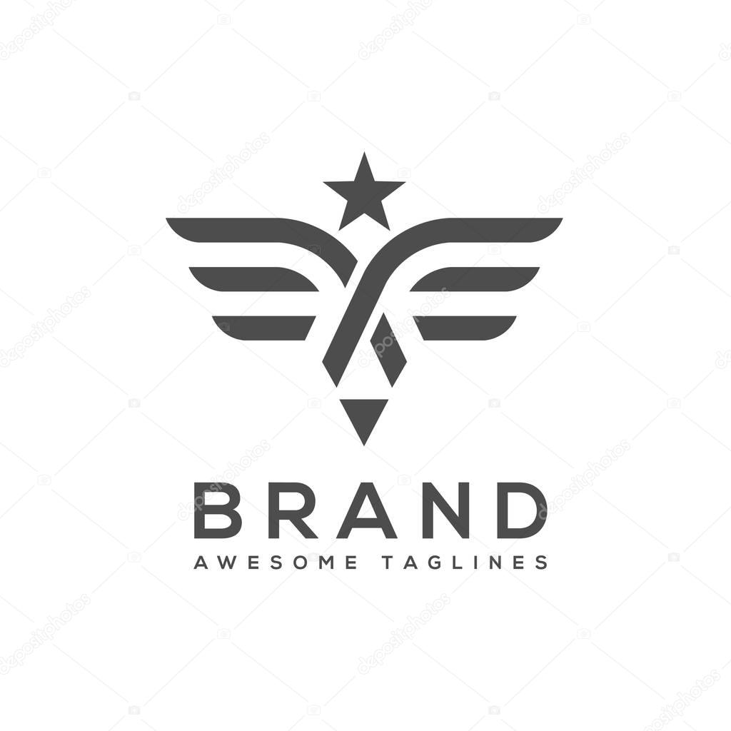 Best simple Vector wings logo . Winged logo company and icon wing flying, eagle wing brand and logotype wing bird illustration