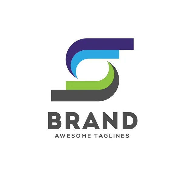 Bästa bokstaven S Logotypdesign — Stock vektor
