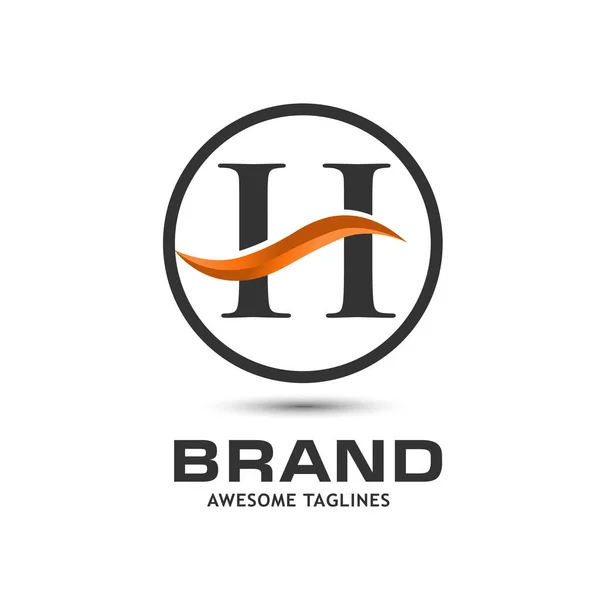 Εταιρική γράμμα H λογότυπο swoosh — Διανυσματικό Αρχείο