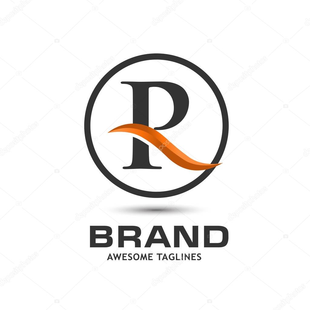 Business corporate letter R swoosh logo design template. Simple and clean flat design of letter R logo vector template. Letter R logo for business .