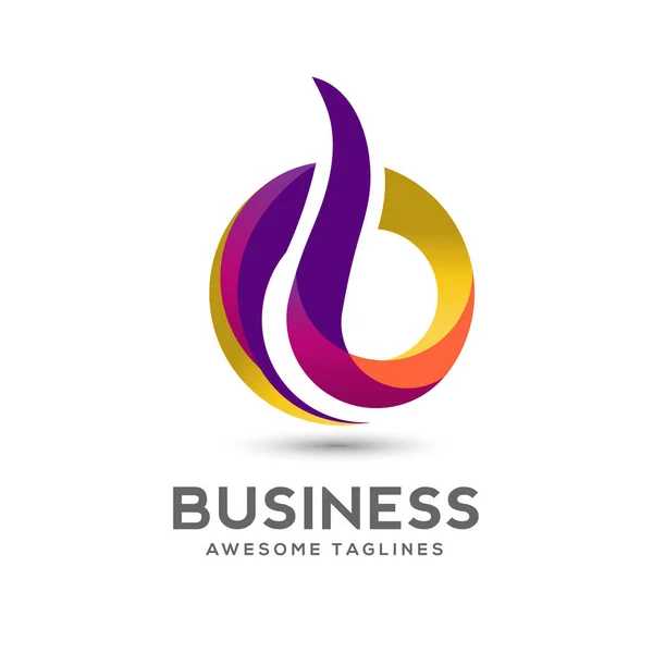 B harfi daire renkli Logo — Stok Vektör