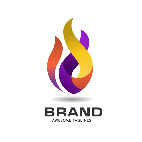 Цветной векторный логотип Fire Flame — стоковый вектор