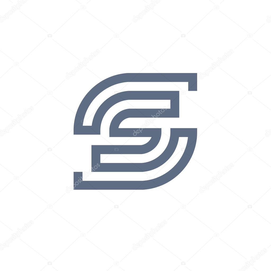 Capital letter S From interwoven strips logo vector, letter s Template for emblem, s letter logos and monograms.