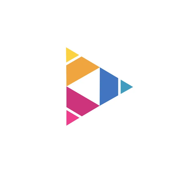 Логотип абстрактного трикутника, креативний логотип відтворення медіа — стоковий вектор