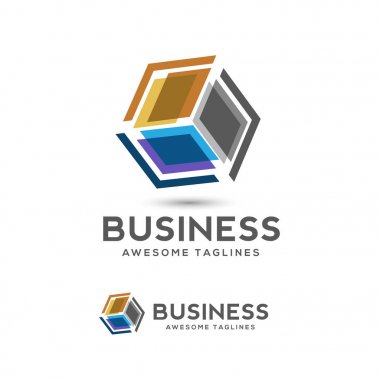 stilize 3D küp renkli logo