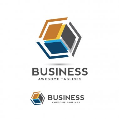 stilize 3D küp renkli logo